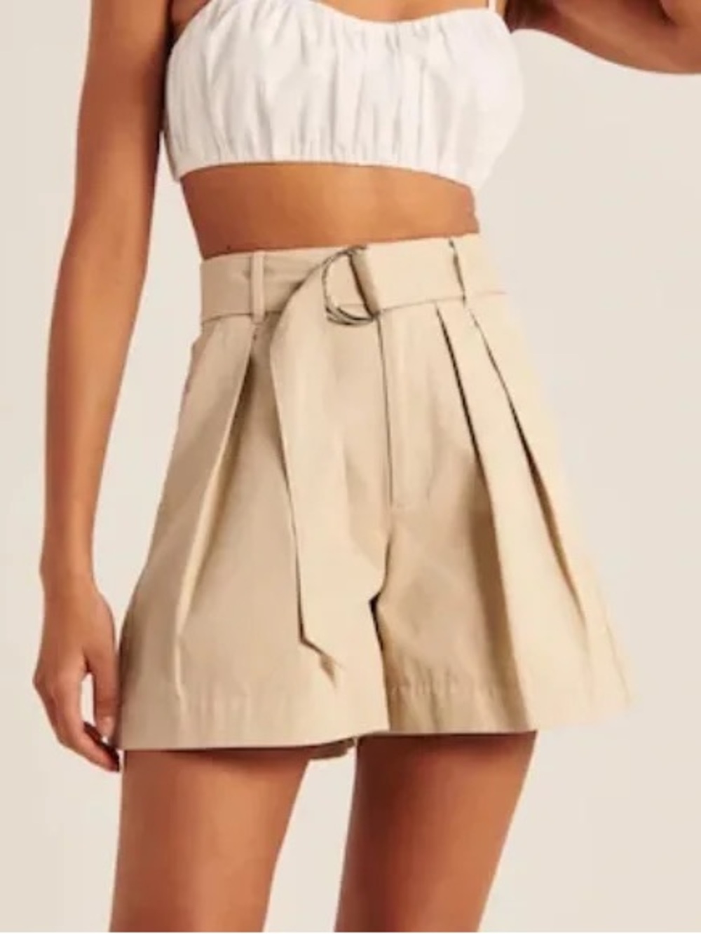 NWT Abercrombie & Fitch High Waist Belted Pleated Shorts